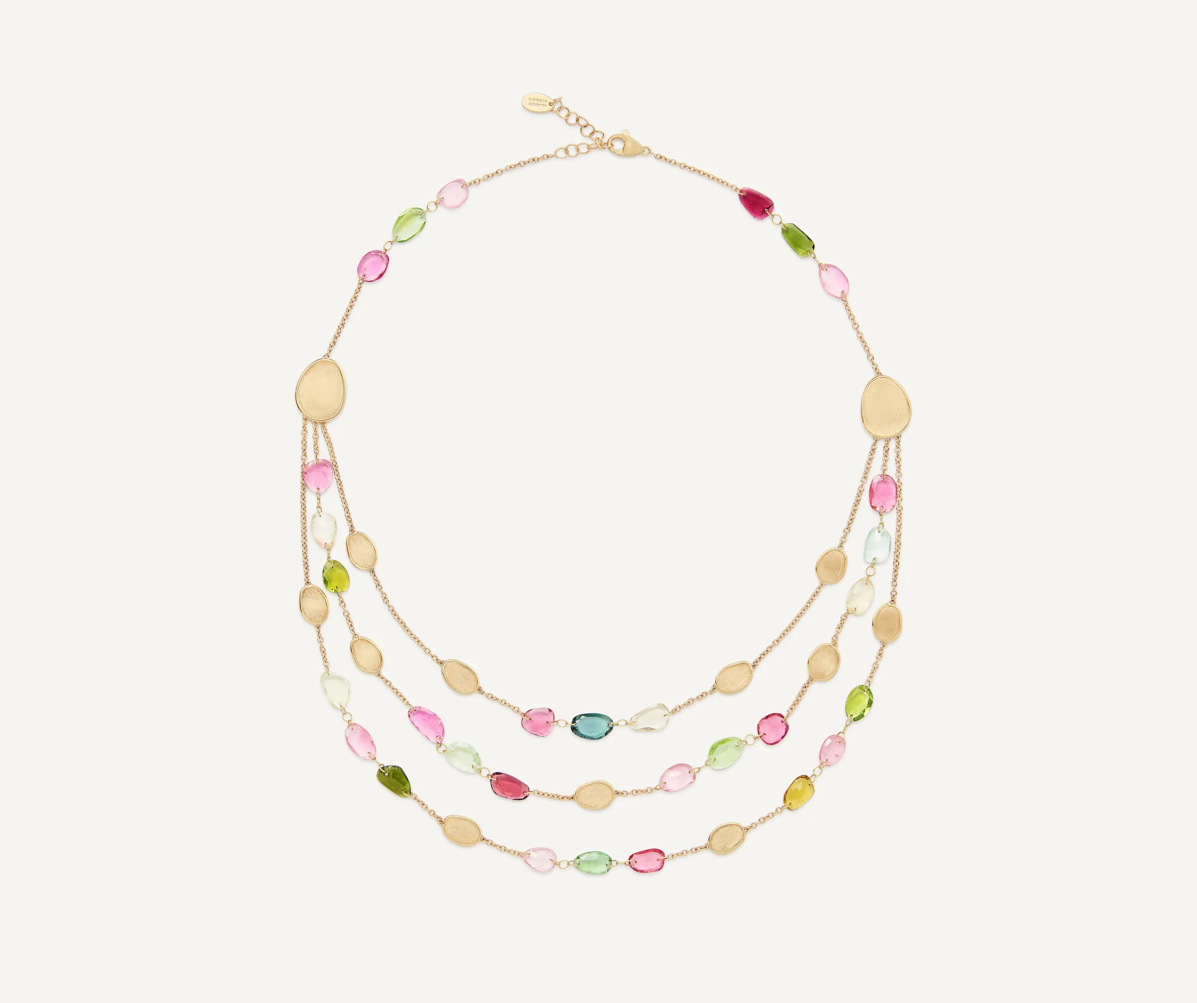 Necklaces-Marco Bicego 18K Yellow Gold Three-Strand Tourmaline Necklace Yellowgold