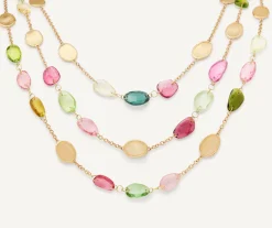 Necklaces-Marco Bicego 18K Yellow Gold Three-Strand Tourmaline Necklace Yellowgold
