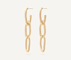 Earrings-Marco Bicego 18K Yellow Gold Triple Link Drop Earrings Yellowgold