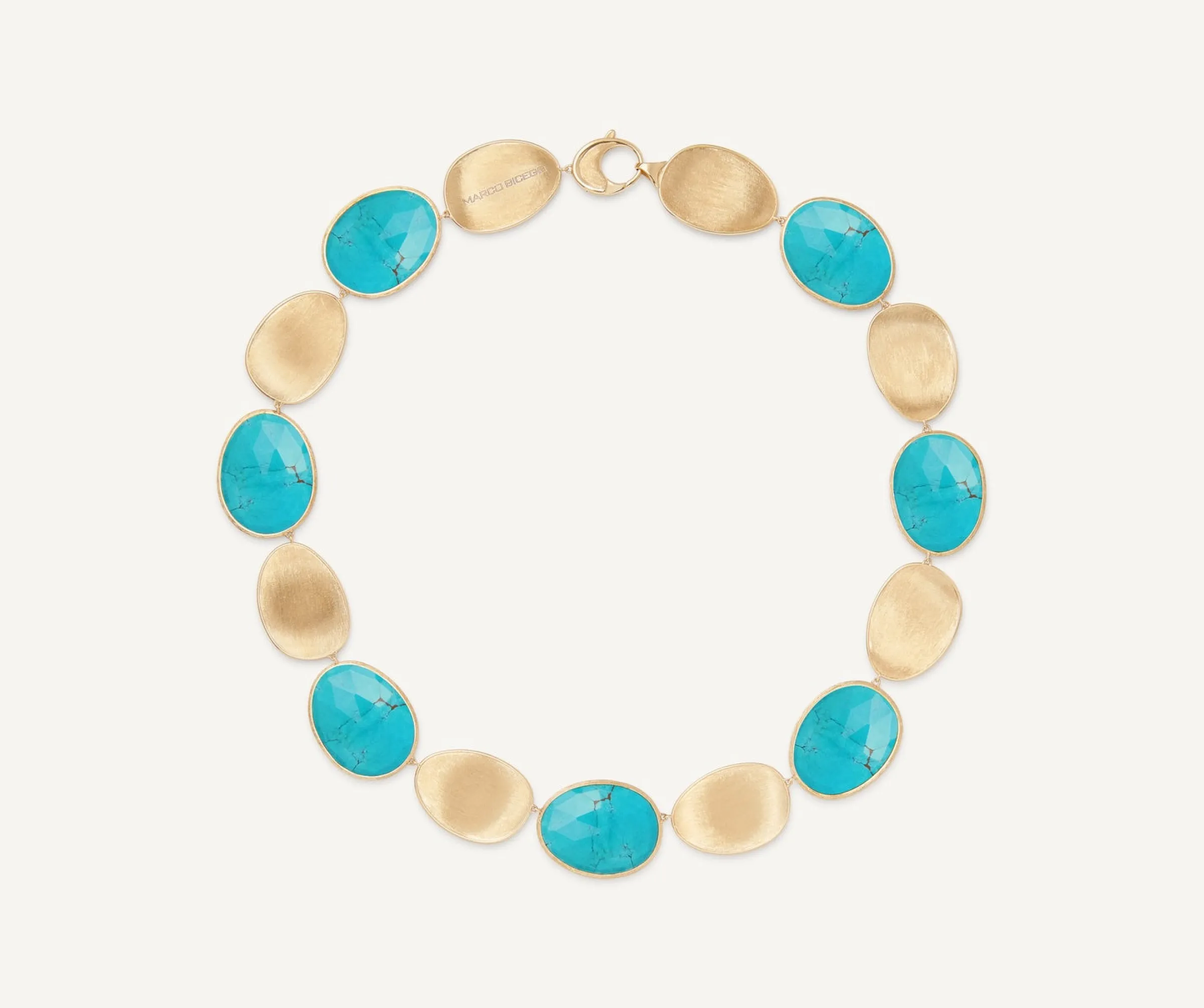 Necklaces-Marco Bicego 18K Yellow Gold Turquoise Collar Yellowgold