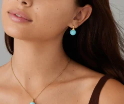 Earrings-Marco Bicego 18K Yellow Gold Turquoise Drop Earrings Yellowgold