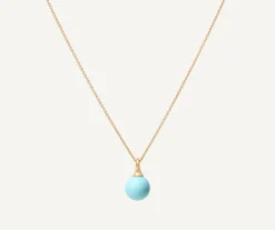 Pendants | Necklaces-Marco Bicego 18K Yellow Gold Turquoise Pendant Necklace Yellowgold