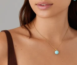 Pendants | Necklaces-Marco Bicego 18K Yellow Gold Turquoise Pendant Necklace Yellowgold