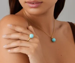 Rings-Marco Bicego 18K Yellow Gold Turquoise Ring Yellowgold