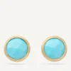 Earrings-Marco Bicego 18K Yellow Gold Turquoise Stud Earrings YellowGold
