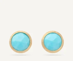 Earrings-Marco Bicego 18K Yellow Gold Turquoise Stud Earrings YellowGold