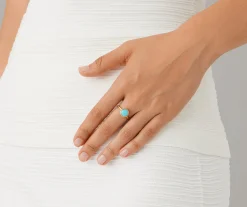 Rings-Marco Bicego 18K Yellow Gold Turquoise Stackable Ring YellowGold