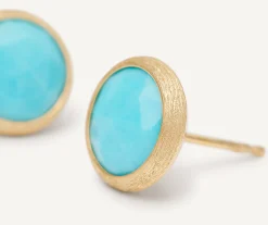 Earrings-Marco Bicego 18K Yellow Gold Turquoise Stud Earrings YellowGold