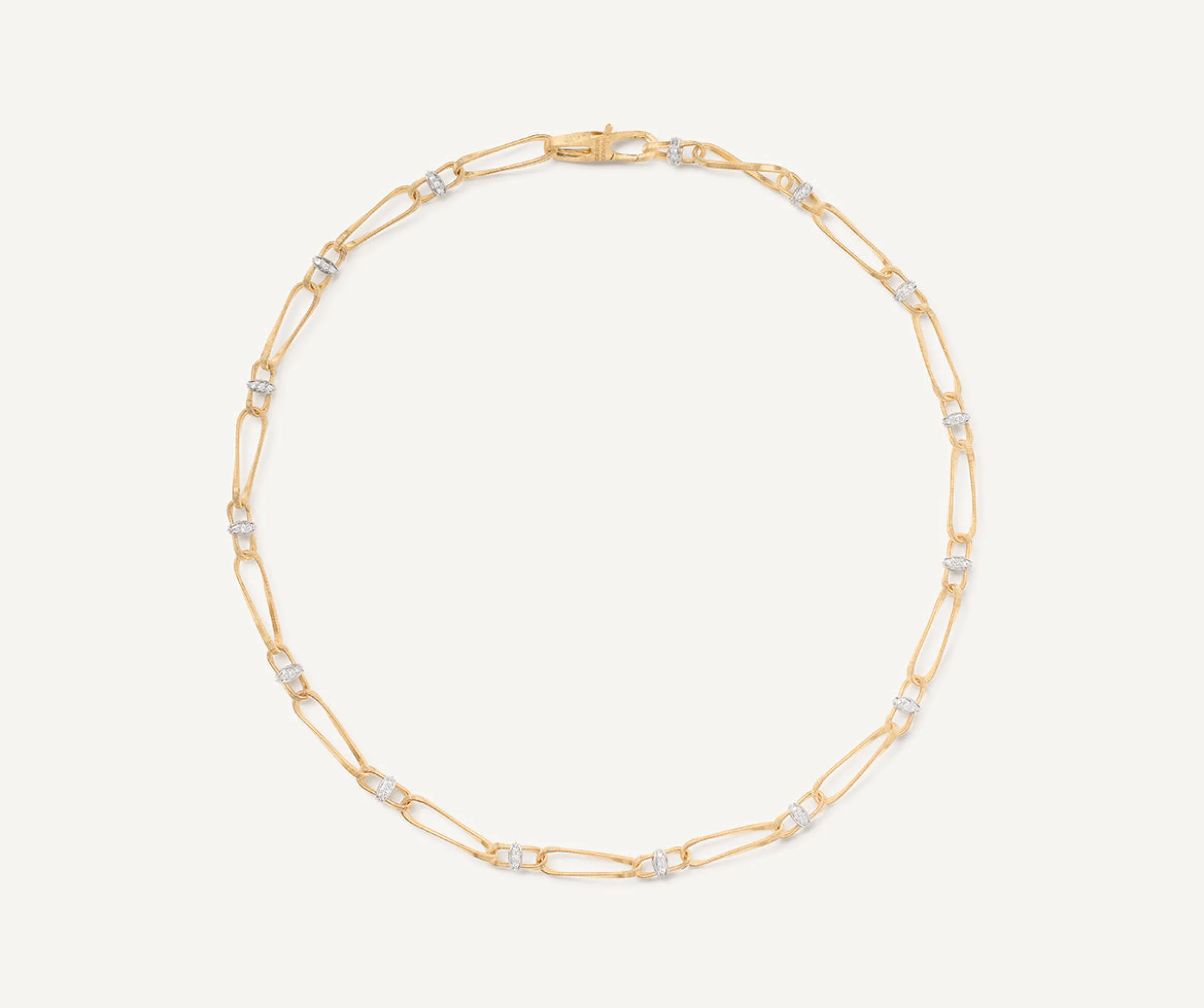 Necklaces-Marco Bicego 18K Yellow Gold Twisted Coil Link Necklace With Diamonds Yellowgold