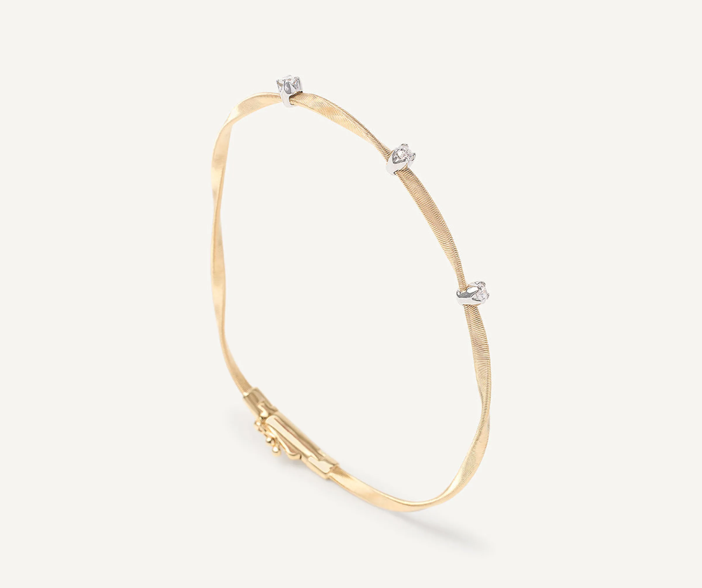 Bracelets-Marco Bicego 18K Yellow Gold Twisted Coil Bracelet With Diamonds Yellowgold