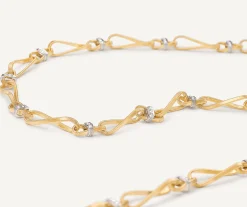 Necklaces-Marco Bicego 18K Yellow Gold Twisted Coil Link Necklace With Diamonds Yellowgold