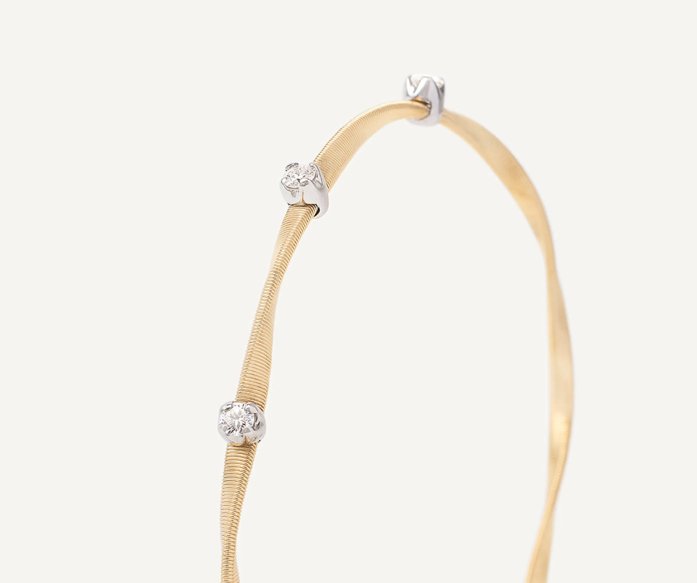 Bracelets-Marco Bicego 18K Yellow Gold Twisted Coil Bracelet With Diamonds Yellowgold