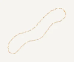 Necklaces-Marco Bicego 18K Yellow Gold Twisted Coil Long Link Necklace With Diamonds Yellowgold