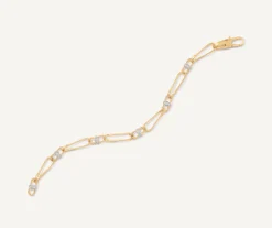 Bracelets-Marco Bicego 18K Yellow Gold Twisted Coil Link Bracelet With Diamonds Yellowgold