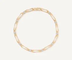 Necklaces-Marco Bicego 18K Yellow Gold Twisted Double Coil Link Necklace With Diamonds Yellowgold