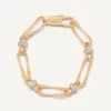 Bracelets-Marco Bicego 18K Yellow Gold Twisted Double Coil Link Bracelet With Diamonds Yellowgold