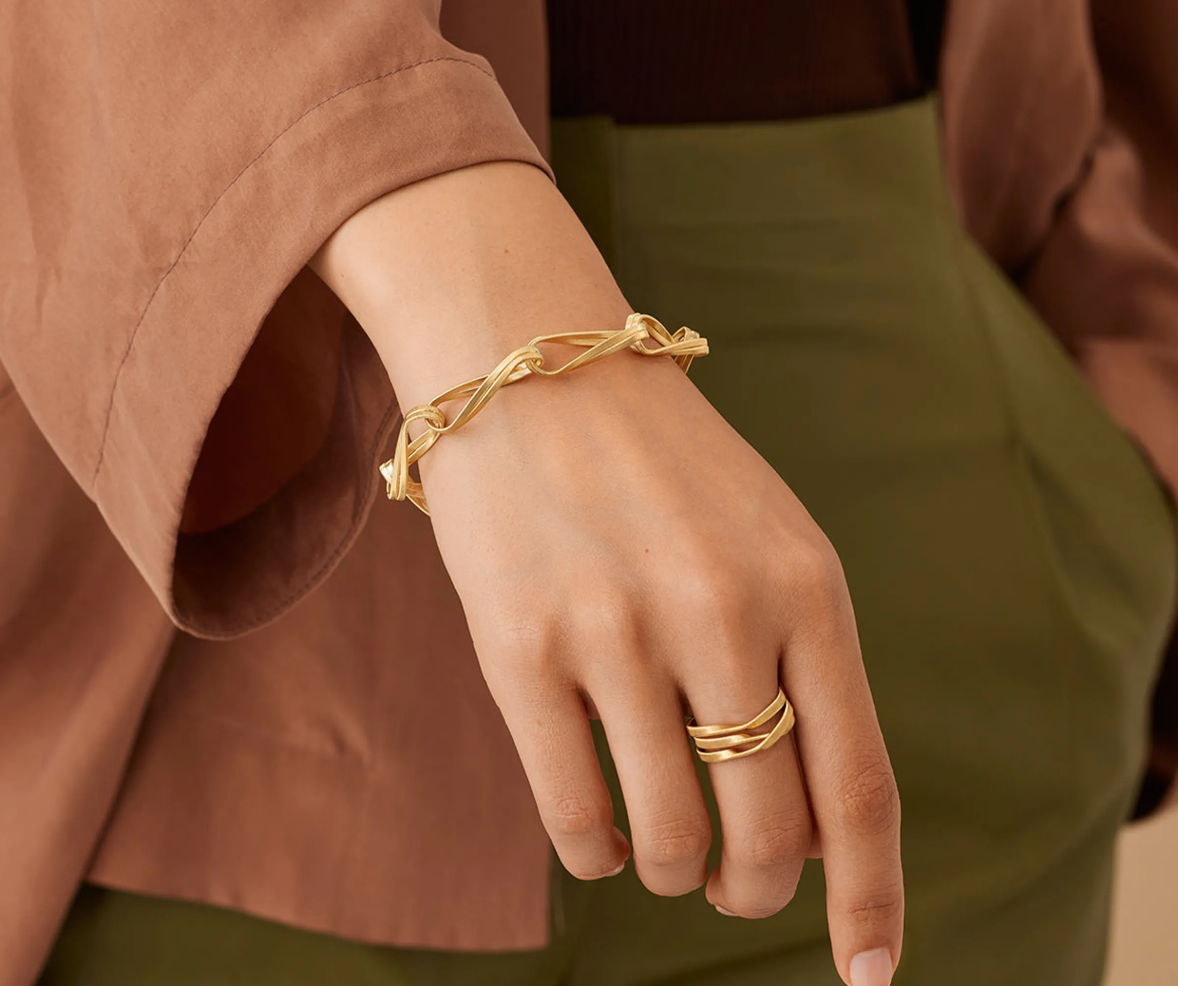 Bracelets-Marco Bicego 18K Yellow Gold Twisted Double Coil Link Bracelet Yellowgold