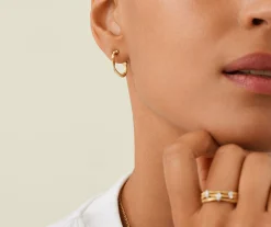 Earrings-Marco Bicego 18K Yellow Gold Twisted Huggie Hoops Yellowgold