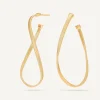 Earrings-Marco Bicego 18K Yellow Gold Twisted Irregular Medium Hoops Yellowgold