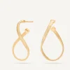 Earrings-Marco Bicego 18K Yellow Gold Twisted Irregular Small Hoops Yellowgold