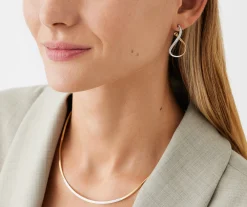 Earrings-Marco Bicego 18K Yellow Gold Twisted Irregular Small Hoops with Diamond Pavé Yellowandwhitegold