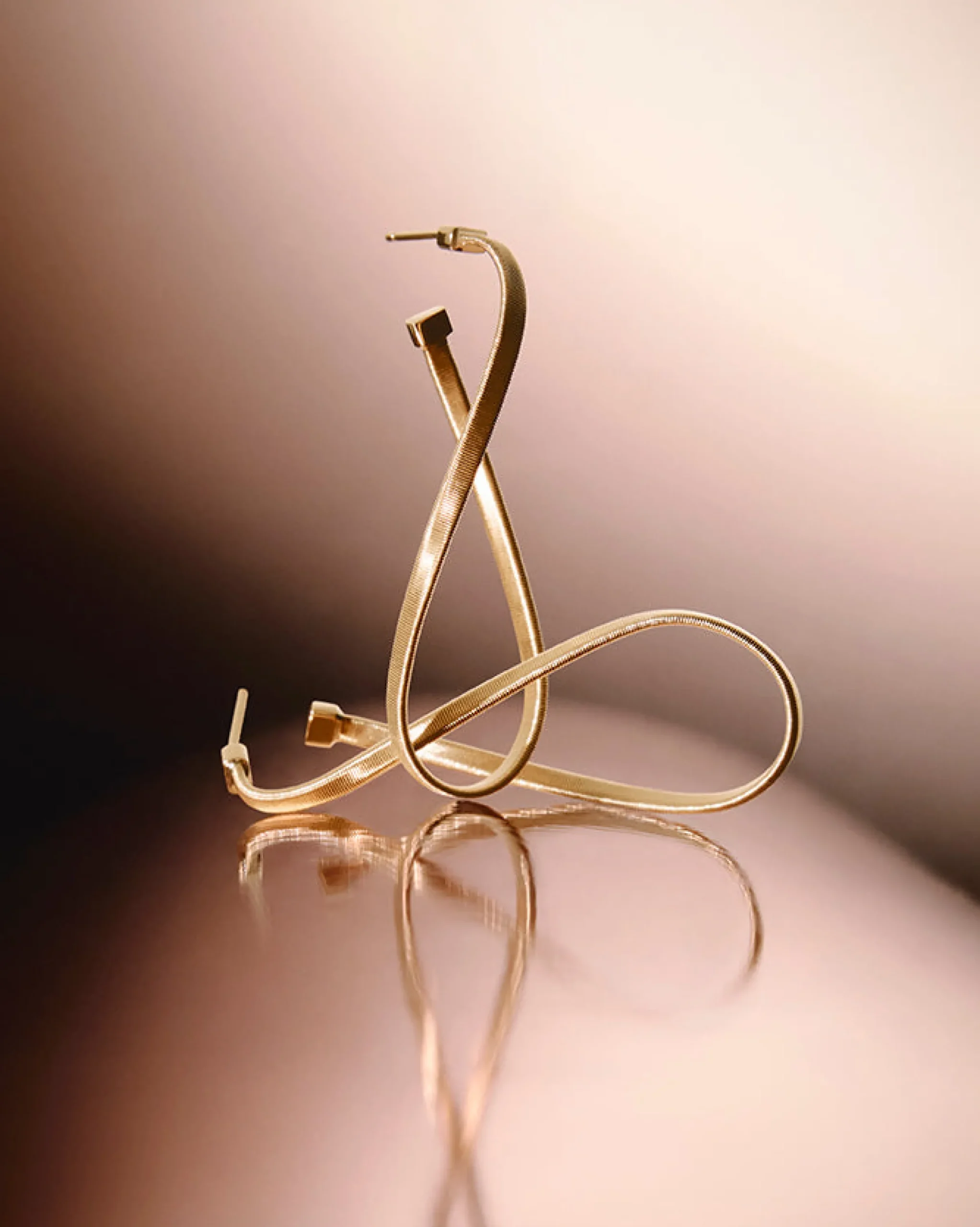 Earrings-Marco Bicego 18K Yellow Gold Twisted Irregular Medium Hoops Yellowgold