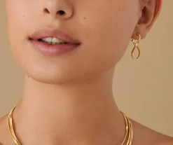 Earrings-Marco Bicego 18K Yellow Gold Twisted Irregular Small Hoops Yellowgold