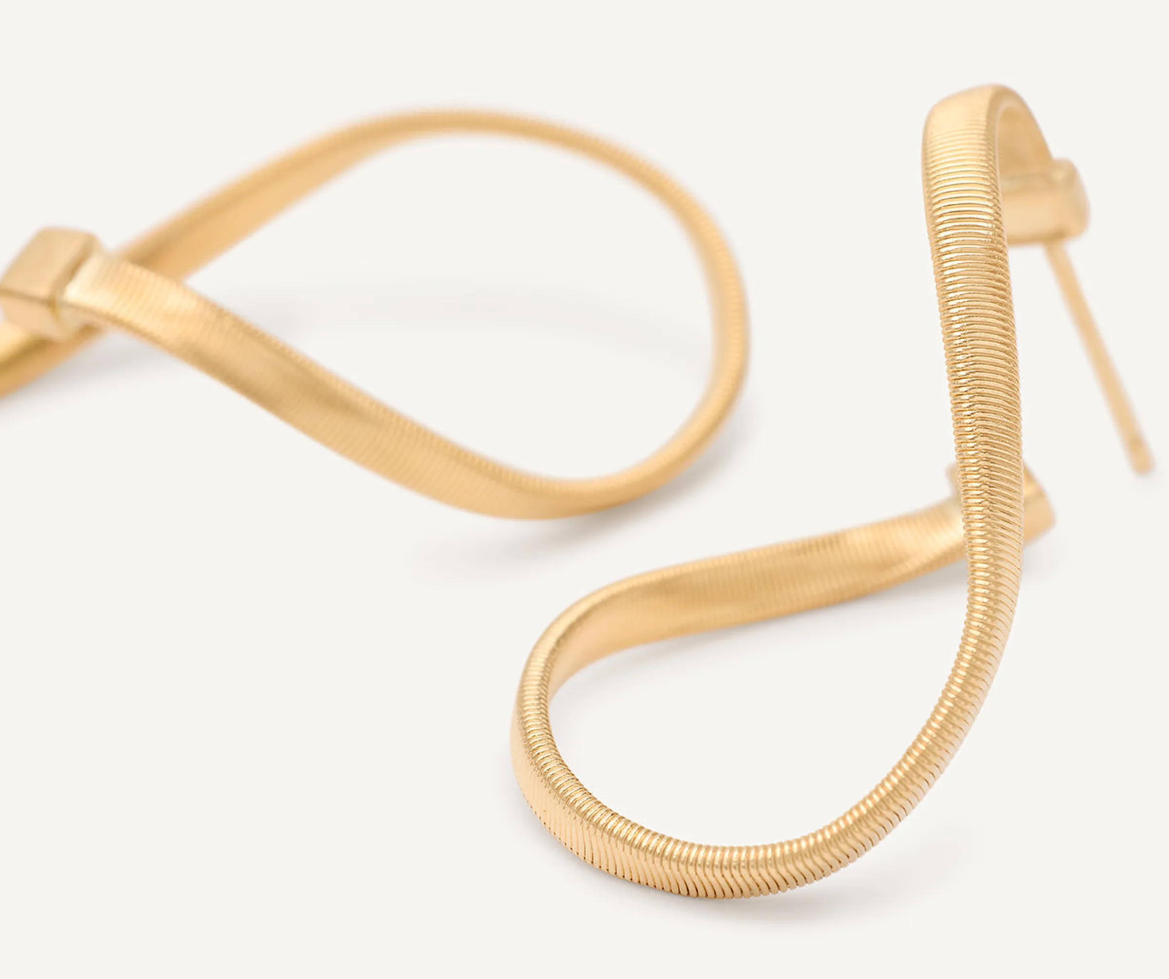 Earrings-Marco Bicego 18K Yellow Gold Twisted Irregular Small Hoops Yellowgold