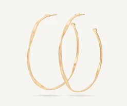 Earrings-Marco Bicego 18K Yellow Gold Twisted Large Hoops Yellowgold