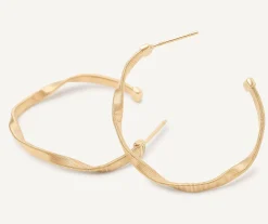 Earrings-Marco Bicego 18K Yellow Gold Twisted Small Hoops Yellowgold