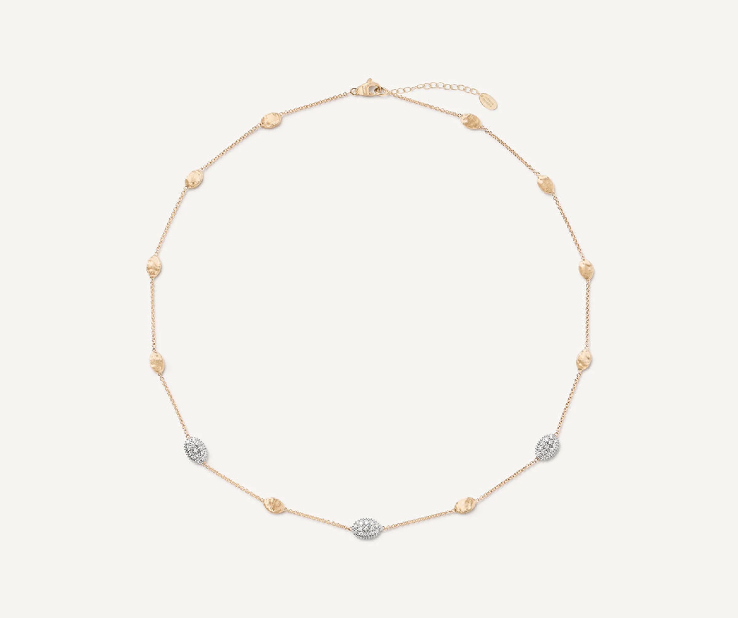 Necklaces-Marco Bicego 18K Yellow Gold u0026 Diamond Bean Necklace Yellowgold
