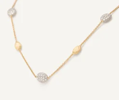 Necklaces-Marco Bicego 18K Yellow Gold u0026 Diamond Bean Necklace Yellowgold