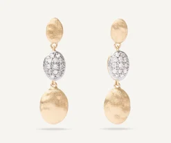 Earrings-Marco Bicego 18K Yellow Gold u0026 Diamond Long Drop Earrings Yellowgold
