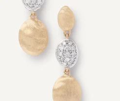Earrings-Marco Bicego 18K Yellow Gold u0026 Diamond Long Drop Earrings Yellowgold