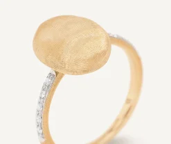 Rings-Marco Bicego 18K Yellow Gold Vertical Ring with Diamonds Yellowgold